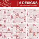 Watersay 12 Pcs Vintage Christmas Music Wrapping Paper 27 x 19 Inch Old Christmas Music Wrap Paper Funny Holiday Gift Packaging Festive Design for Xmas Party Decoration Scrapbooking Arts Craft(Red)