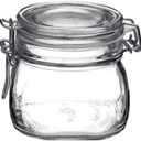 Bormioli Rocco Fido 17.5 Ounce Glass Storage Jars: Airtight Hinged Lid With Leak Proof Gasket, Wide Mouth Food Container - For Zero Waste Air Tight Preserving Jam, Spices, Coffee, Sugar & Herbs