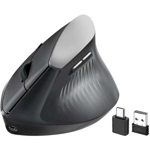 Ergonomic Bluetooth Mouse, Wireless Rechargeable Vertical Mouse for Carpal Tunnel with USBC & BT 5.0/3.0 & 2.4G Connect, Silent, Easy to use, 6 Buttons for Laptop PC MacBook Desktop Computer