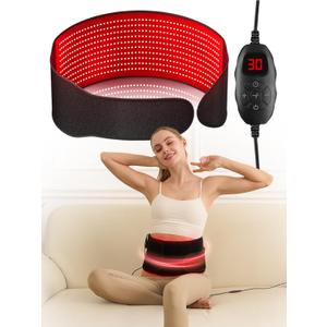 Red Light Therapy Belt, 600 High-Density LEDs Red Light Therapy, Infrared Light Therapy Wrap with 5 Intensity Levels, 6 Timer Settings, Handheld Controller, Gifts for Women Men