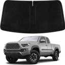 Upgraded 480T Windshield Sun Shade Custom Fit Toyota Tacoma 2016-2023 2024 2025, 5-Layer Car Front Sunshade, Cotton Spunlace Nonwoven Fabric, [OEM Design, 100% Sun Blockage] Heat UV Protection