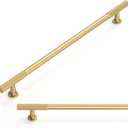 10 Pack Brushed Brass Cabinet Pulls 10 Inch(256mm) Kitchen Cabinet Handles Cabinet Hardware for Drawer Pulls (10" Hole Center)