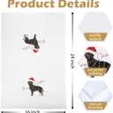 Christmas Black Lab Decor - Labrador Retriever Gifts Waffle Decorative Kitchen Towels, Christmas Black Lab Dish Towels, Labrador Gifts Hand Tea Towel, 16x24 Inches Set of 2