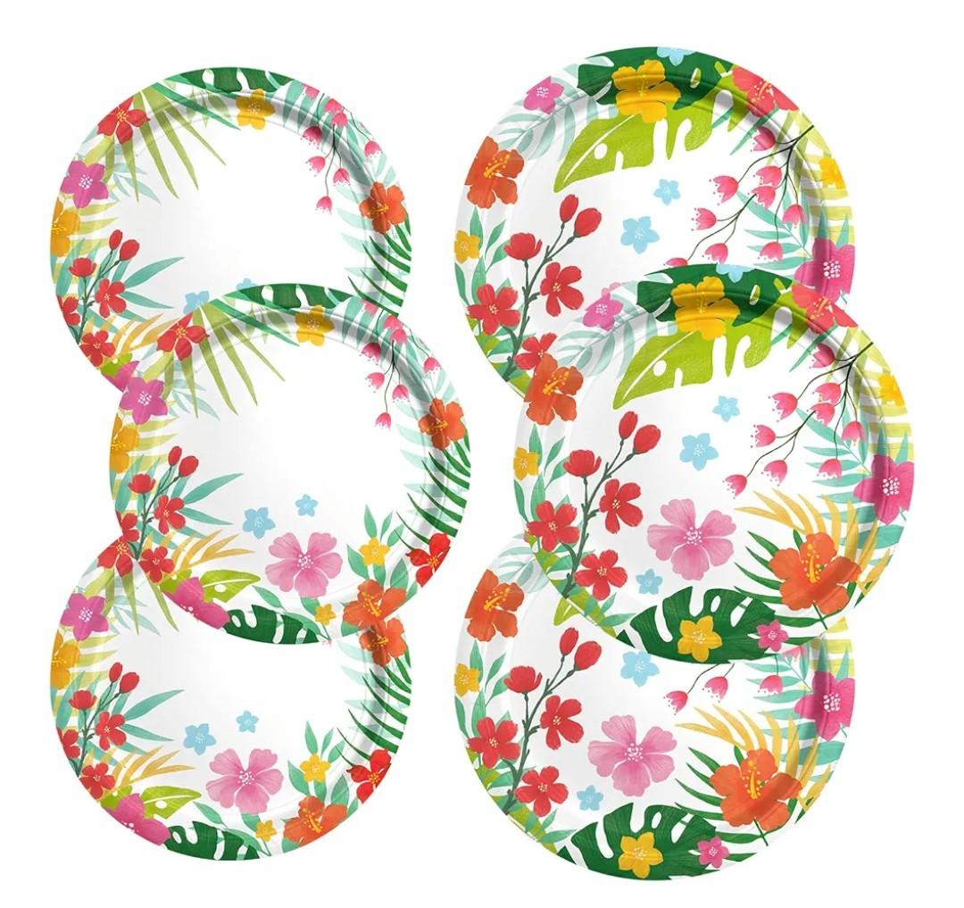 Gatherfun Tropical Luau Party Supplies Kit for 76 Count- Aloha Hawaiian Party Decorations with Disposable Paper Plates| BBQs & Summer party