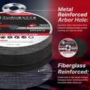 Turnextte 50 Pcs 3 inch Cut Off Wheels for Die Grinder, 3" Diameter and 1/16" Thickness and 3/8" Inner Arbor Cutting Discs for Die Grinder, Thin Cut Blades for Metal & Stainless Steel Cutting