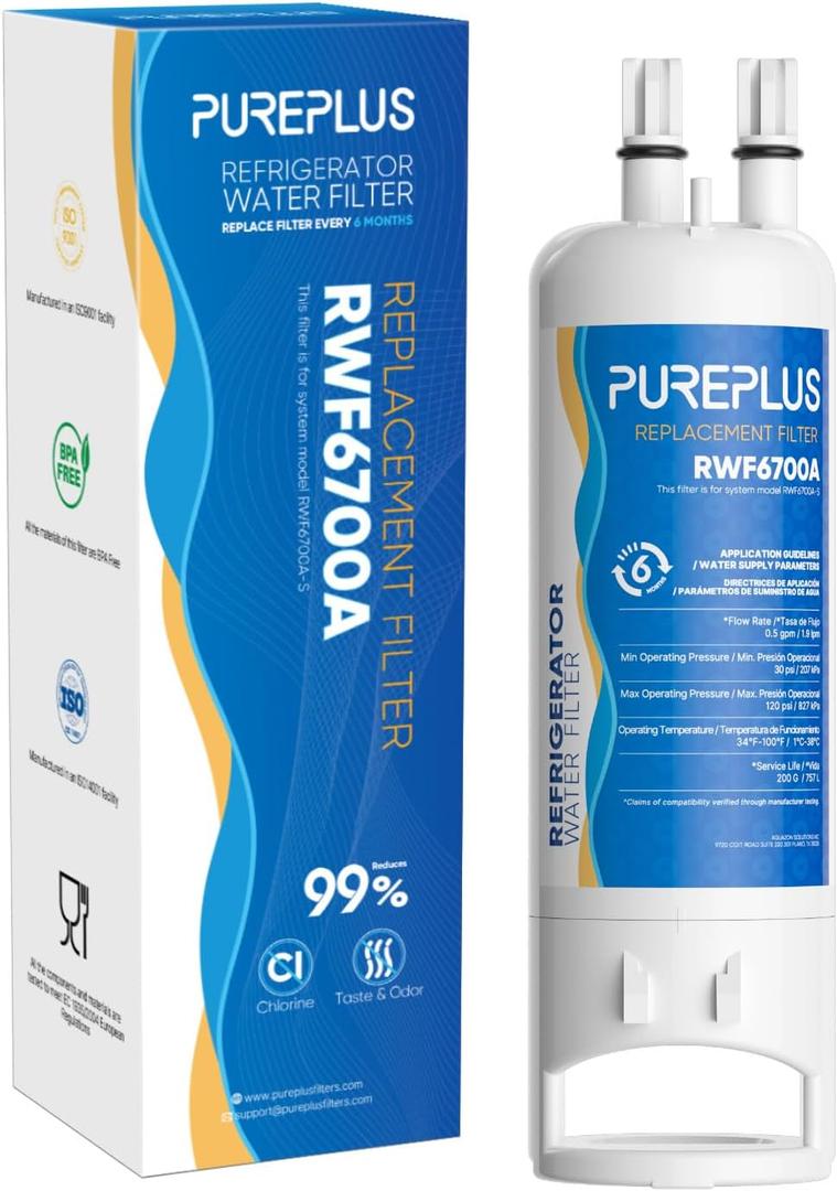 PUREPLUS EDR1RXD1 Replacement for Everydrop Filter 1, W10295370A, W10295370, EDR1RXD1B, P8RFWB2L, P4RFWB, Kenmore 46-9081, 46-9930, WD-F38,WRS325SDHZ Refrigerator Water Filter, 1 Pack