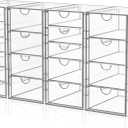 YFXCVSL Acrylic Makeup Organizer with 19 Drawers, 4 Pack Clear Storage Drawers, Bathroom Makeup Organizer for Palettes, Cosmetic, and Beauty Supplies,Ideal for Vanity, Cabinet,Desk Organization