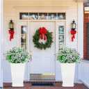 Fake Flowers Outdoor,20 Bundles UV Resistant Artificial Flowers No Fade Outdoor Faux Plastic Plants for Garden Porch Window Box Outside Decor(White)