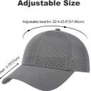 Men Summer Adjustable Performance Hat Breathable Snapback Laser Perforated Mesh Baseball Cap (Gray)