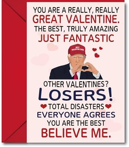 Funny Trump Valentines Day Card – Hilarious & Heartfelt Love Card for Boyfriend, Girlfriend, Husband, or Wife – Premium Quality Romantic Humor Card for Valentine’s Day or Unique Love Gift Pack of 6