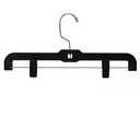 Black Plastic Hangers with Adjustable Clips – Durable Skirt and Pants Hanger Set for Versatile Closet Organization 30PK