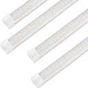 Led Shop Lights, 4FT LED Light 50W 6500K 7000LM Daylight,Led Garage Light,Linkable Clear Cover Integrated V-Shape for Garage Warehouse Workbench Workshop(4-Pack)