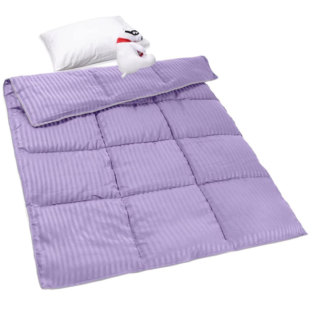 ZPECC Toddler Down Alternative Comforter, 39x47 Hypoallergenic Baby Blanket Quilt, Soft Breathable Lightweight All Season Kids Duvet Insert for Crib Stroller Cot Daycare, Purple Stripe (1 Count (Pack of 1))
