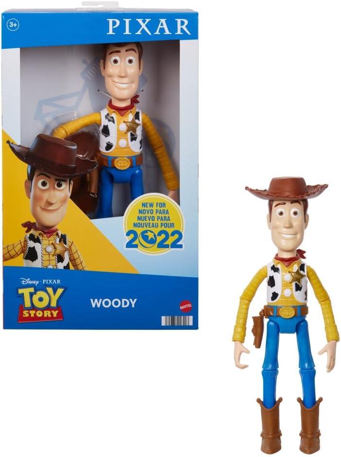 Mattel Disney and Pixar Toy Story Large Action Figure, Posable Woody Collectible in Signature Sheriff Look with Removable Hat, 12-inch Scale, 12.25 inch