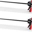 36" Bar Clamps for Woodworking 2-Piece, One-Handed Quick-Change F Clamp/Spreader with 130 LBS Load Limit, Wood Clamps for Gluing, Carpentry, DIY, and Woodworking