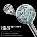 9 Mode Shower Head with Handheld Filtered Shower Head with Handheld High Pressure Shower Heads with Power Wash with 59" Stainless Steel Hose and Bracket for Bathroom, Gym, Hotel