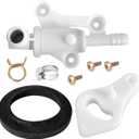 AUTOBABA 34100 RV Toilet Water Assembly Valves Kit with Hose Clamp Compatible with Thetford Aqua-Magic Style Lite & Style Lite Plus RV Camper Toilets Parts Toilet Water Valve Kit