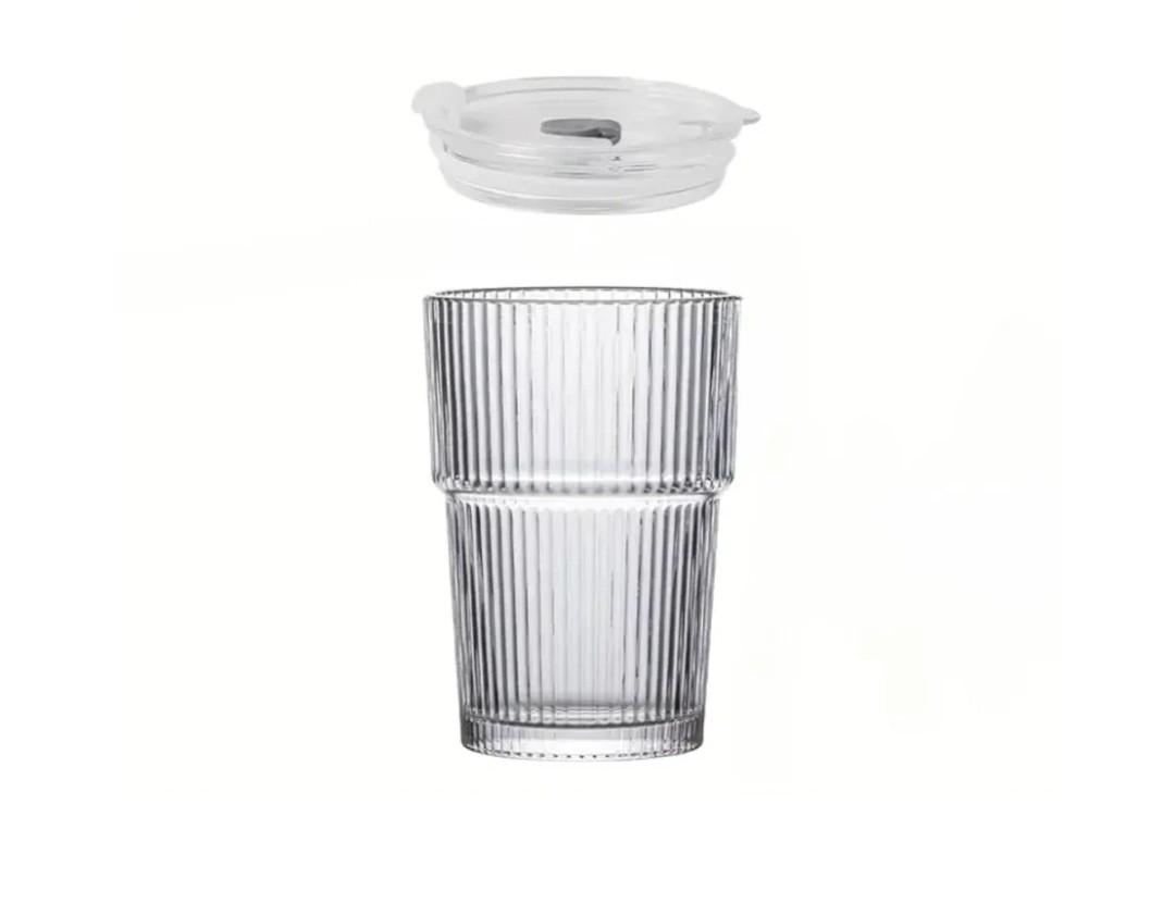 12oz Iced Coffee Cups with Lids & Straws - Set of 6 Reusable Plastic Tumblers for Iced Tea, Juice & Cold Drinks