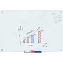 maxtek Magnetic Glass Dry Erase White Board, 30 x 18 Inches Glass Board for Wall Mounted, Includes 6 Magnets, 3 Markers and 1 Eraser for Classroom Home, Office Supplies (White)