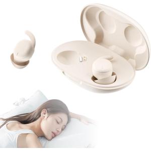 Invisible Sleep Earbuds, Bluetooth, Noise Reduction, Touch Control, 6H Playtime, Timer, Music and Sleep Mode, Sleeping Buds for Side Sleepers (Ivory)