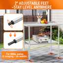 ​​HOCCOT Stainless Steel Table 30" x 36" with Adjustable Undershelf and Backsplash, Commercial Metal Workstations for Kitchen, Garage, Outdoor BBQ