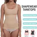 YIOIOIO Women Shapewear Tank Tops Tummy Control Compression Tops seamless Body Shaper Camisole (Black, XL)