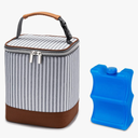 Breast Milk Cooler Bag with Ice Pack Fits 4 Baby Bottles Up to 9 Ounce, Baby Bottle Bag Great for Nursing Mom Daycare, Strap