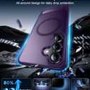 Temdan Magnetic for Samsung Galaxy S25 Case, [Innovate Stand][Military Grade Drop Protection][Non Slip][Translucent Matte] Shockproof Phone Case for Galaxy S25 6.2" 2025 -Purple