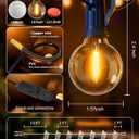 Brightown Outdoor String Lights, 200FT 100+2 G40 Bulbs Shatterproof Patio Lights, IP65 Waterproof Dimmable Hanging Connectable Globe LED Outdoor Lights for Backyard, Bistro, Porch, Deck, Balcony