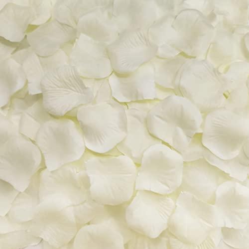 Ouddy Decor 5000 Pcs Rose Petals Artificial Flower for Valentine's Wedding Decor Romantic Night Event Anniversary Shower Engagement Party Home Decorations, Ivory
