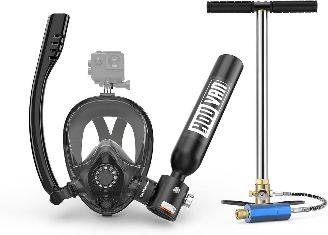 Mini Scuba Tank with Snorkel Mask 0.5L Inflatable Diving Tank with Full Face Diving Mask Pony Bottle Backup Diving Air Tank Suits for Recreational Snorkeling Shallow Diving Mini Scuba Tank with Snorkel Mask 0.5L Inflatable Diving Tank with Full Face Diving Mask Pony Bottle Backup Diving Air Tank Suits for Recreational Snorkeling Shallow Diving