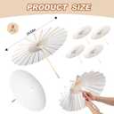 Sanwuta 8 Pcs 23.6 Inch Paper Parasol Umbrellas Chinese Japanese Handmade Oil Paper Sun Umbrella for Wedding Bridal Party Photo Props DIY Decor Garden Parties Tea Party Decorations