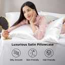 Bedsure Satin Pillowcase Standard Set of 4 - Pure White Silky Pillow Cases for Hair and Skin 20x26 Inches, Pillow Covers with Envelope Closure, Gifts for Women Men