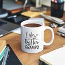 Grampy Grandpa Coffee Mugs, Grandpa Gifts for Father's Day from Grandkids, Grandfather Tea Cup Gifts for Birthday, Life Is Just Better With Grampy Ceramic Coffee Tea Mug 11oz