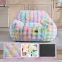 Giant Bean Bag Chair,Oversized Plush Comfy Bean Bag Sofa for Adults and Kids,Ultra Soft Living Room Bedroom Game Room Bean Bags with Armrests-Rainbow, XL Sofa Chair