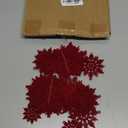 36pcs Burgundy Red Flocked Christmas Snowflake Ornaments, Hanging Velvet Snow Flakes for Christmas Tree Decorations Winter Wonderland Frozen Birthday Party Holiday Home Decor Craft Snowflakes