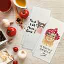 Cat Hand Towel Set - Cat Gifts for Cat, Set of 4 Cat Kitchen Towels 1624, Cat Tea Towels for Kitchen Decorative, Cute Cat Dish Towels