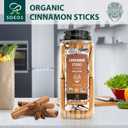 Soeos Organic Cinnamon Sticks, 8 oz (226g), 3.5" Length, 100% Raw, Non-GMO, Kosher Certified, Whole Cinnamon Sticks Seasoning Spice for Coffee, Baking, Cooking and Beverages (EXP 07/10/27)
