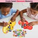 2 x Shoe Charms Valentines Day Cards Gifts for Boys Girl Classroom Exchange, 24 pcs Valentines Cards with 48 Shoe Charms for Kids School Party Favor