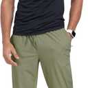 Men's Sweatpants Athletic Pants Joggers with Zipper Pockets Lightweight Quick Dry Workout Track Pants for Gym Running (Green, XXL)