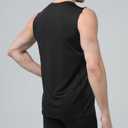 Mens Sleeveless Workout Tank Top - Quick Dry Gym Muscle Shirt for Running Fitness Basketball Outdoor Sports (Black, XXL)