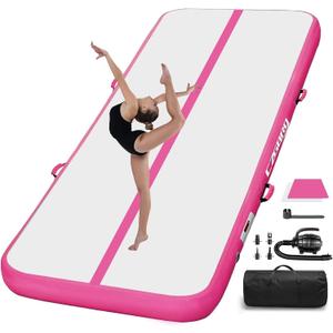 Air Mat Tumble Track, Gymnastics Mats Tumbling Track with Electric Air Pump for Home Use Cheerleading Training Kids Gym Yoga