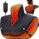 Far Infrared Heating Pad for Neck and Shoulders  2X Carbon Fiber 6X Deeper Heat for Fast Relief from Chronic Pain in Seniors  8 Heat Levels, 4H Auto Shut Off, Ideal for Winter (Black)