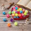 Wettarn 50 Pcs Jesus Easter Gifts Bulk Spanish Christian Easter Bouncy Balls Rubber Religious Cristo Me AMA Bouncing Balls Jesus Loves You Easters Party Favor Basket Suffer