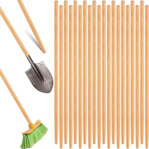 Gisafai 20 Pcs Broom Handle Wood Sanded Tapered Tip 55 x 1 Inch Long Handle Mop Broom Stick Pole for Floor Cleaning Sweeping Replacement