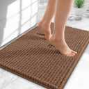 OLANLY Thick Bathroom Rugs 24x16, Extra Soft Absorbent Chenille Bath Rugs, Rubber Backing, Machine Wash Dry, Bath Mats for Bathroom Floor, Tub and Shower, Home Decor Accessories, Mocha