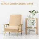 Newwiee 8 Patio Stretch Sofa Cushion Covers Outdoor Cushion Covers Replacement Couch Slipcovers Sofa Seat Cover Soft Chair Cover Furniture Protector for Pet (Ivory White,Waterproof)