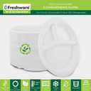 Freshware Paper Plates - Disposable 10" Plate, 150-Pack, Biodegradable Sugarcane Dinner Plates - Heavy Duty Dinnerware - Microwave & Freezer Safe, Stackable Dinnerware - 3-Compartment