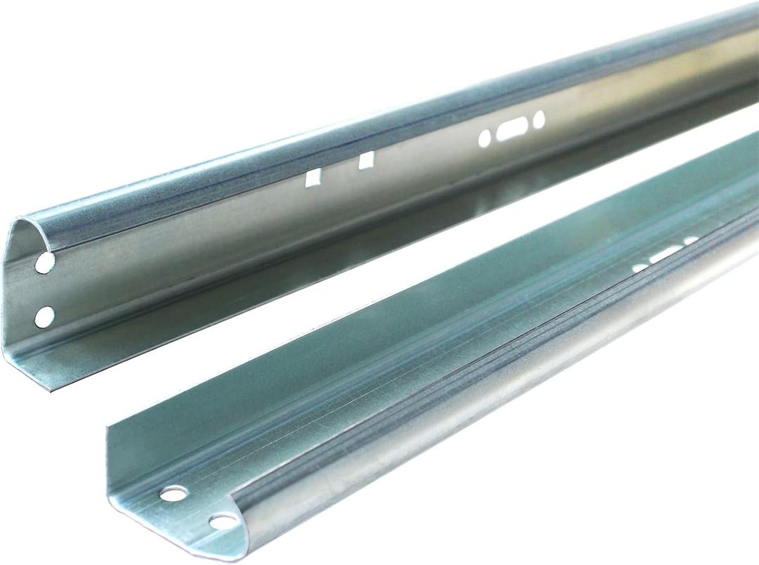 Garage Door Vertical Track Replacement, Galvanized Steel Garage Door Hardware Rails Kit, Set of Left and Right for 2" Light Commercial Side Track Rollers and 7' Foot Tall Garage Door