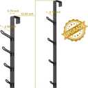 niffgaff Door Hooks Towel Hanger: Black Heavy Duty Over Door Coat Hanger for BathroomBedroom4 PCS,for 1.7'' Doors